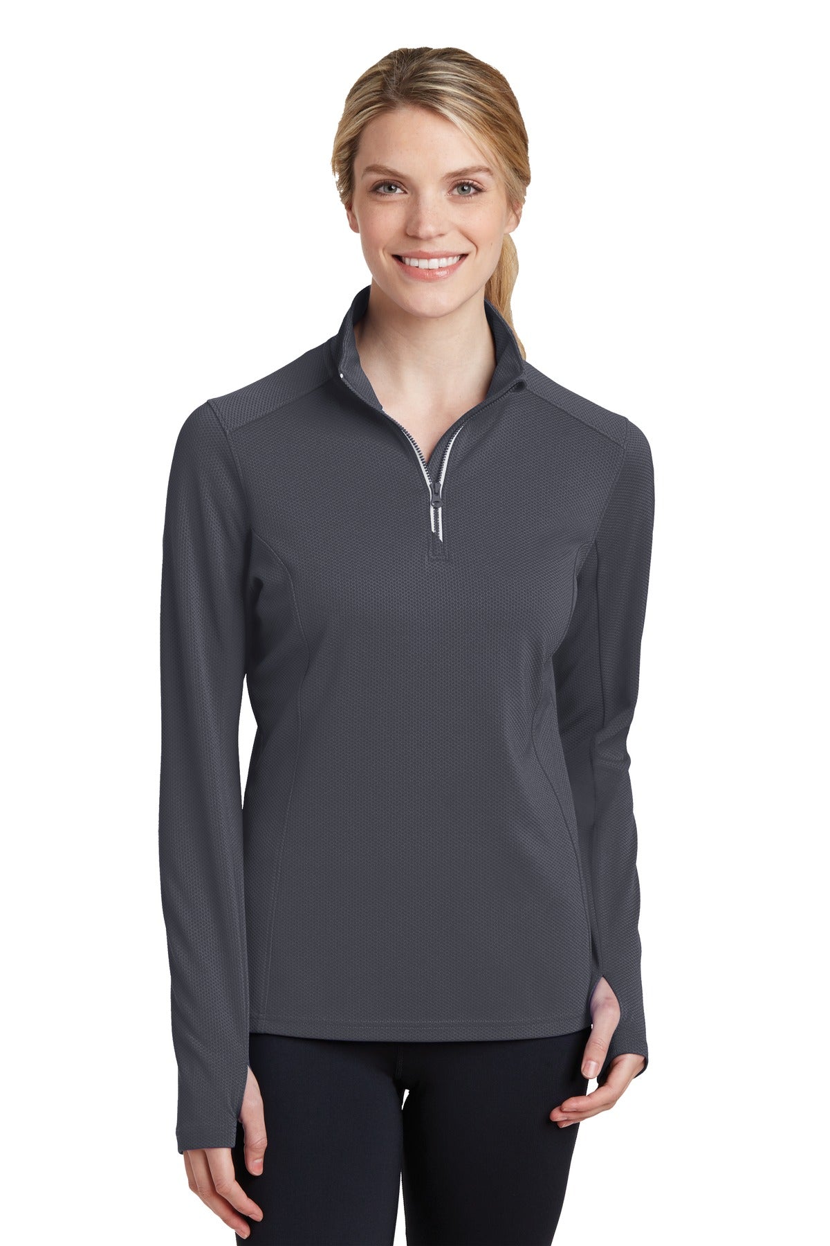 Sport-Tek ® Women's Sport-Wick ® Textured 1/4-Zip Pullover. LST860