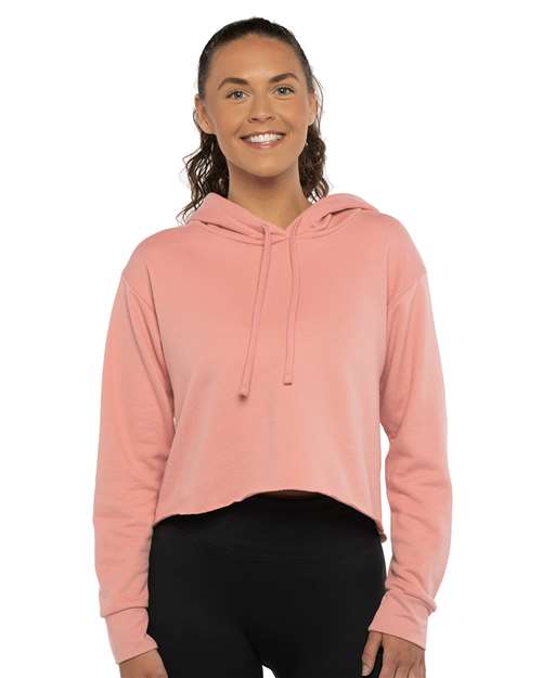 Women's Laguna Sueded Raw Edge Crop Hoodie 9384