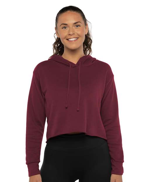 Women's Laguna Sueded Raw Edge Crop Hoodie 9384