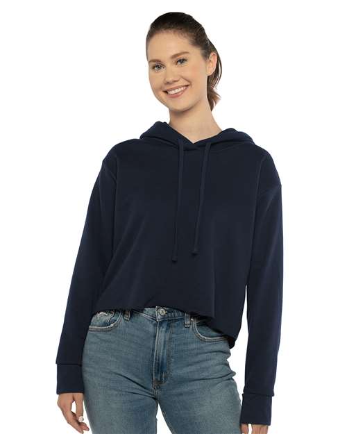 Women's Laguna Sueded Raw Edge Crop Hoodie 9384