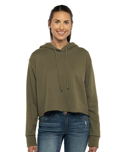 Women's Laguna Sueded Raw Edge Crop Hoodie 9384