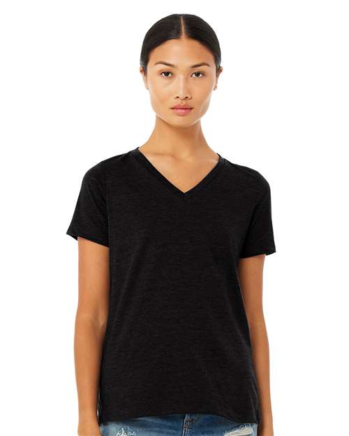 Women's Relaxed Heather CVC V-Neck Tee 6405CVC