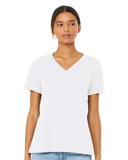 Women's Relaxed Heather CVC V-Neck Tee 6405CVC