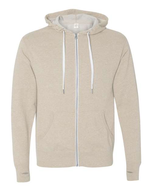 Heathered French Terry Full-Zip Hooded Sweatshirt PRM90HTZ