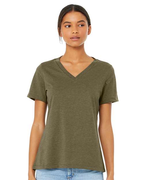 Women's Relaxed Heather CVC V-Neck Tee 6405CVC