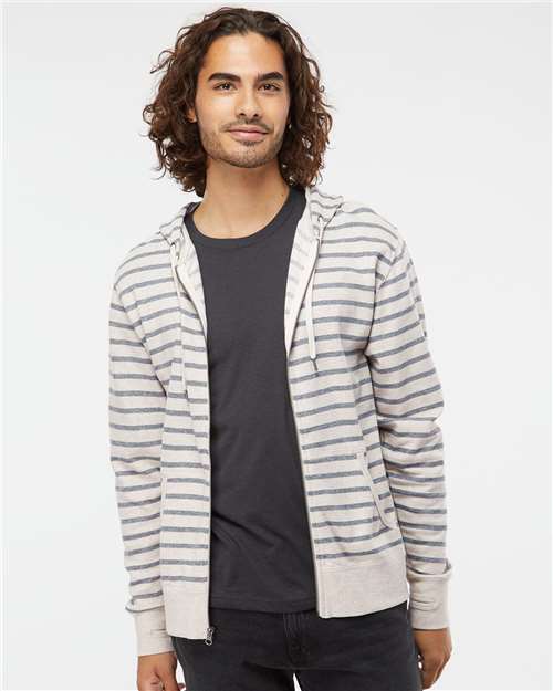 Heathered French Terry Full-Zip Hooded Sweatshirt PRM90HTZ