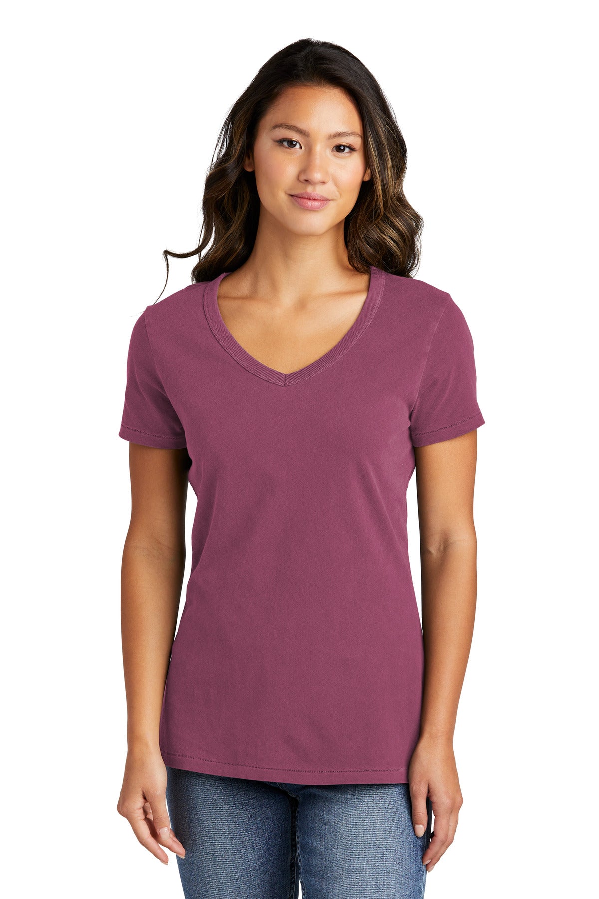 Port & Company ®  Women's Beach Wash ®  Garment-Dyed V-Neck Tee LPC099V