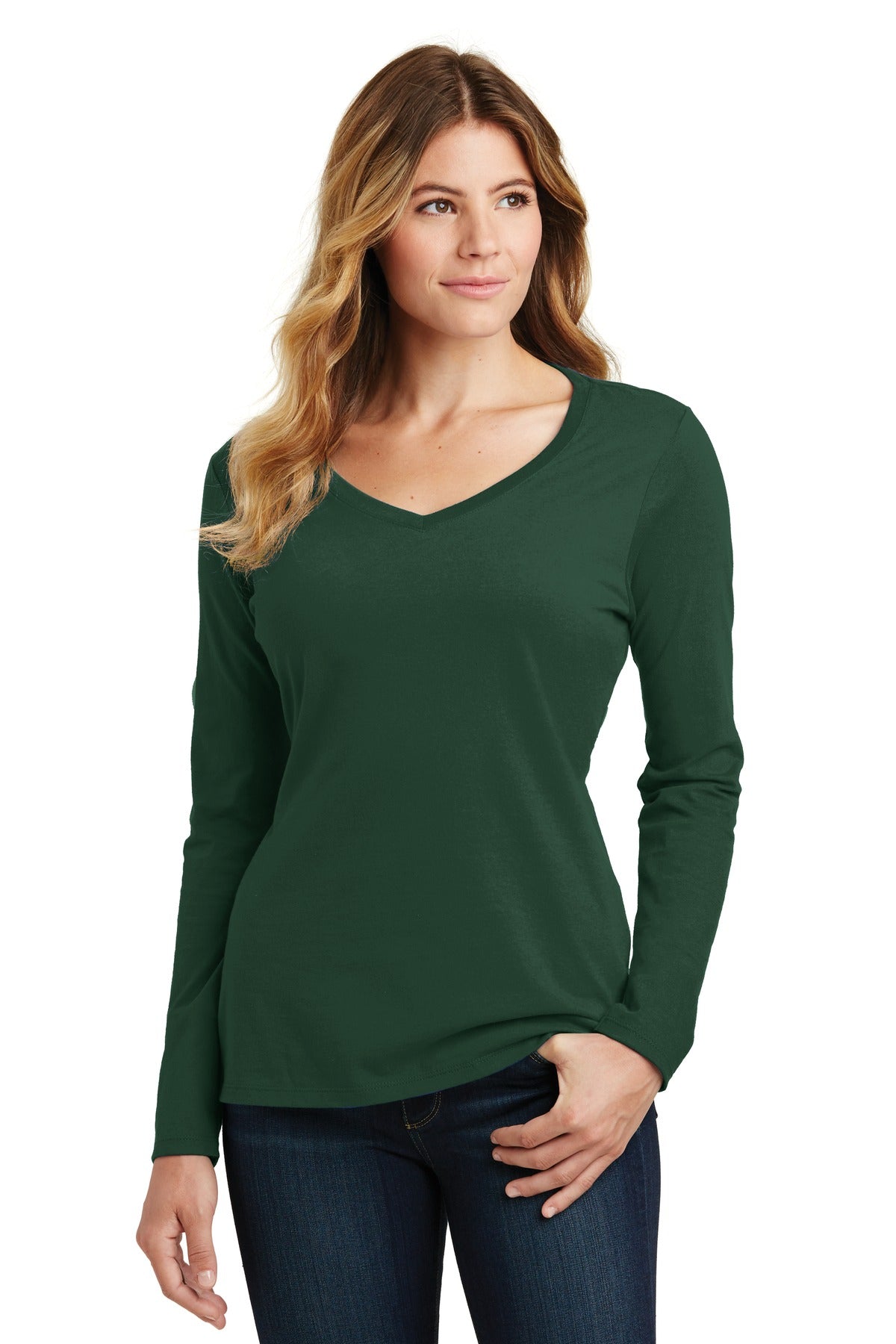 Port & Company ®  Women's Long Sleeve Fan Favorite V-Neck Tee. LPC450VLS