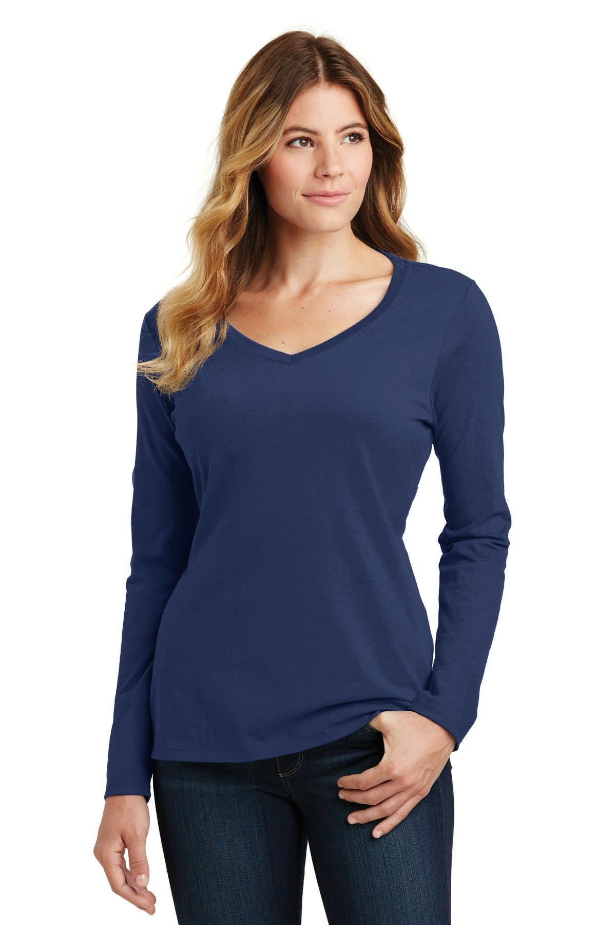 Port & Company ®  Women's Long Sleeve Fan Favorite V-Neck Tee. LPC450VLS