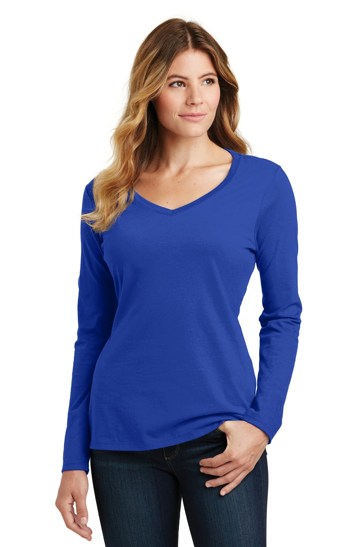 Port & Company ®  Women's Long Sleeve Fan Favorite V-Neck Tee. LPC450VLS