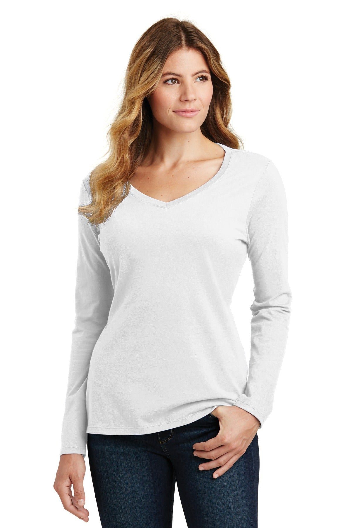 Port & Company ®  Women's Long Sleeve Fan Favorite V-Neck Tee. LPC450VLS