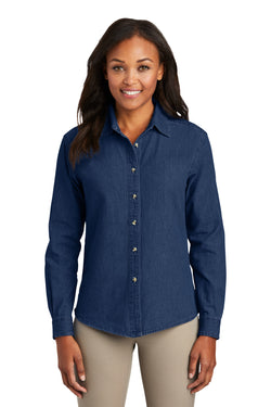 Port & Company ®  Women's Long Sleeve Value Denim Shirt.  LSP10