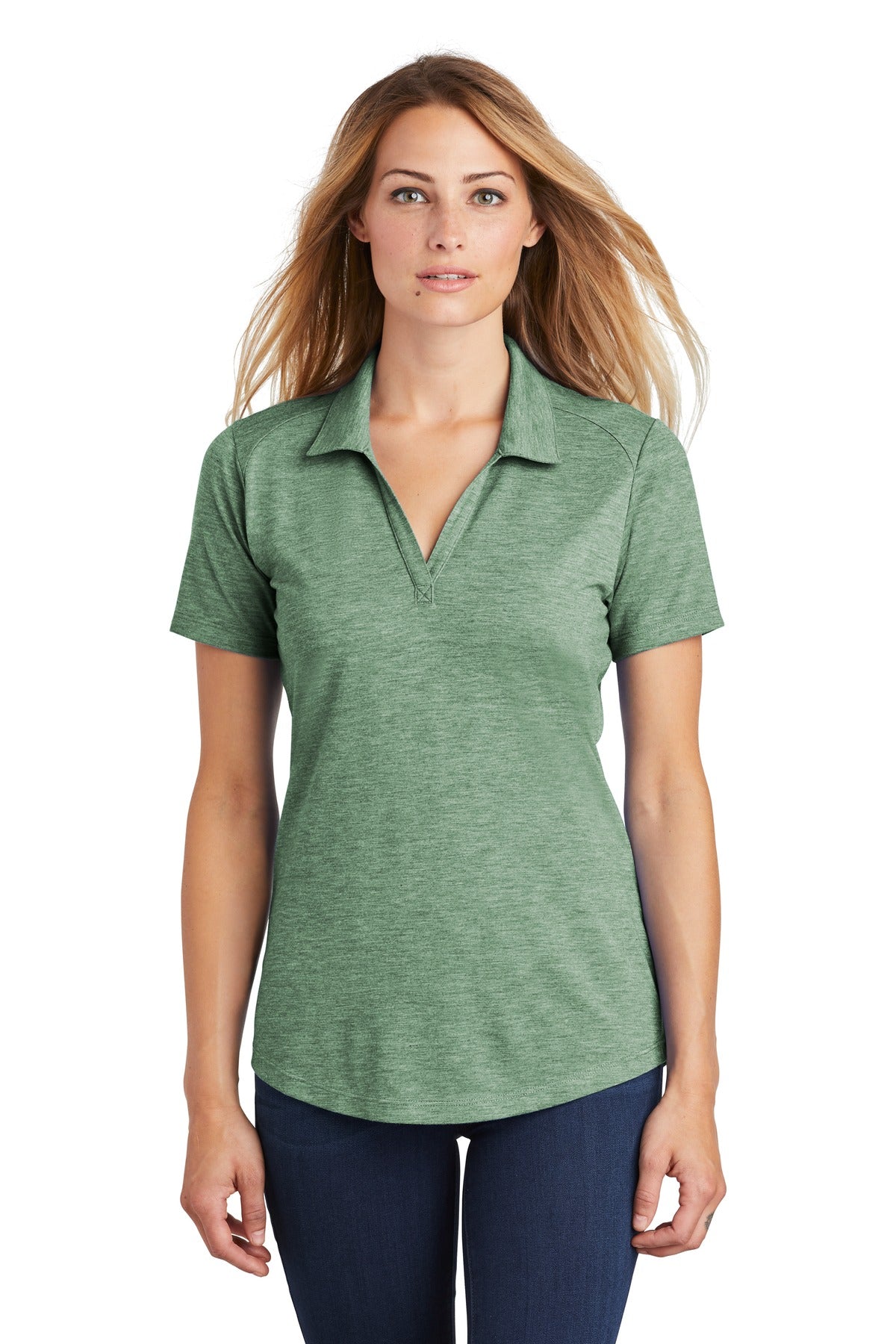 Sport-Tek  ®  Women's PosiCharge  ®  Tri-Blend Wicking Polo. LST405