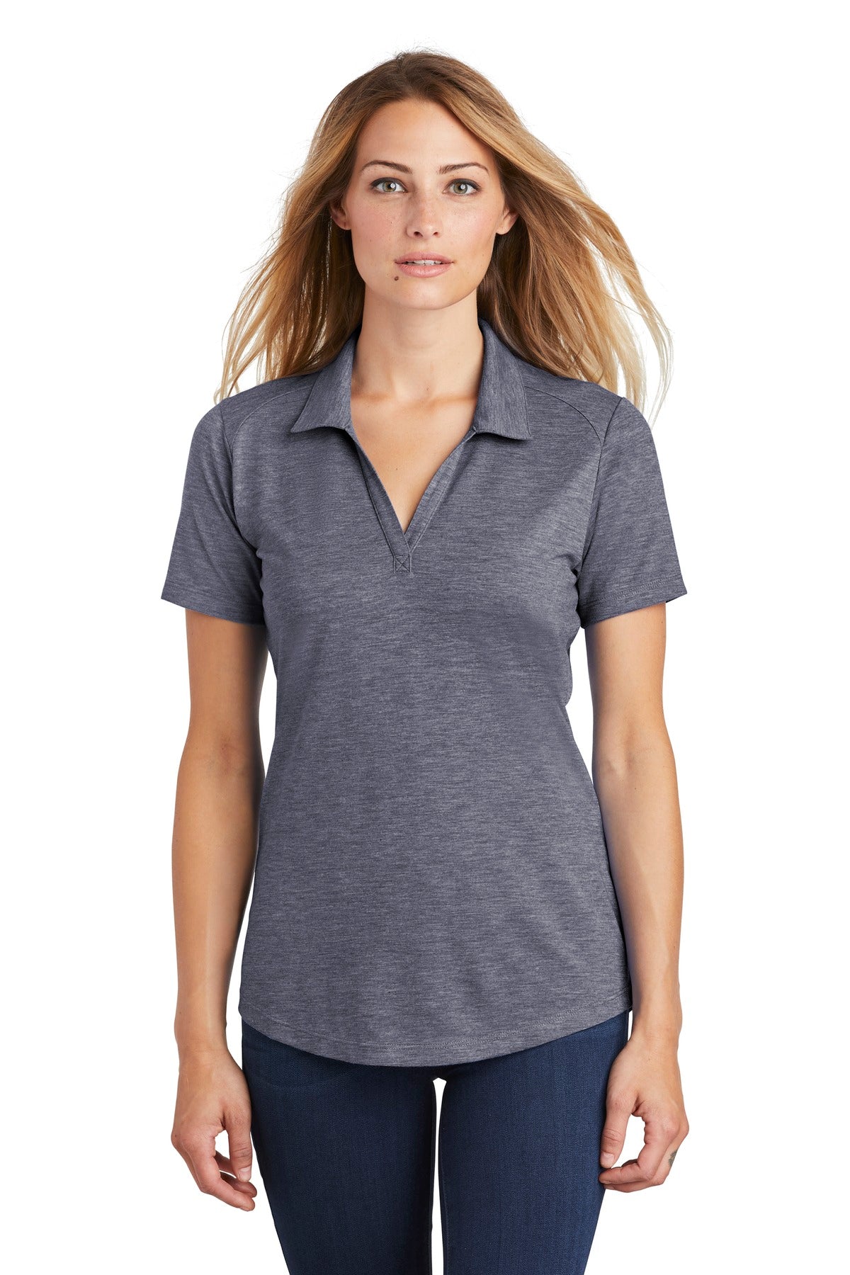 Sport-Tek  ®  Women's PosiCharge  ®  Tri-Blend Wicking Polo. LST405