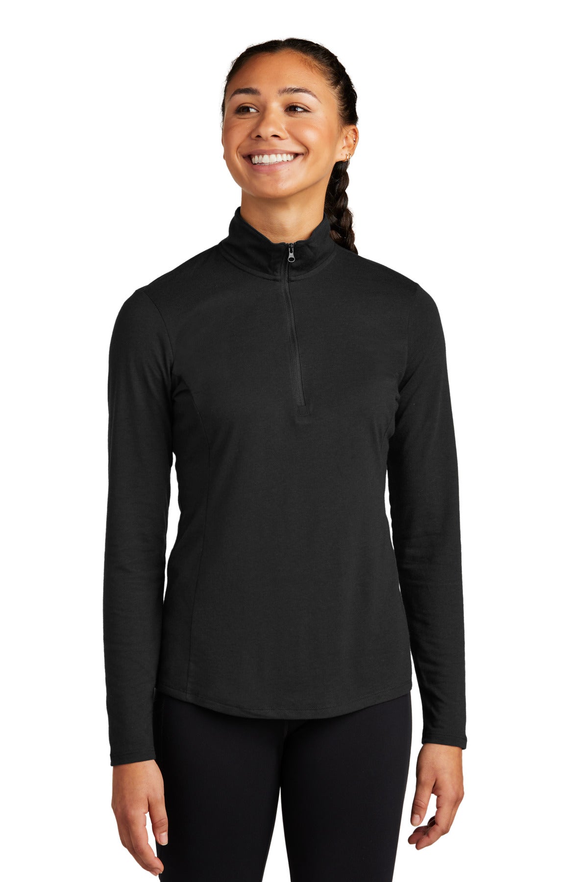 Sport-Tek  ®  Women's PosiCharge  ®  Tri-Blend Wicking 1/4-Zip Pullover. LST407