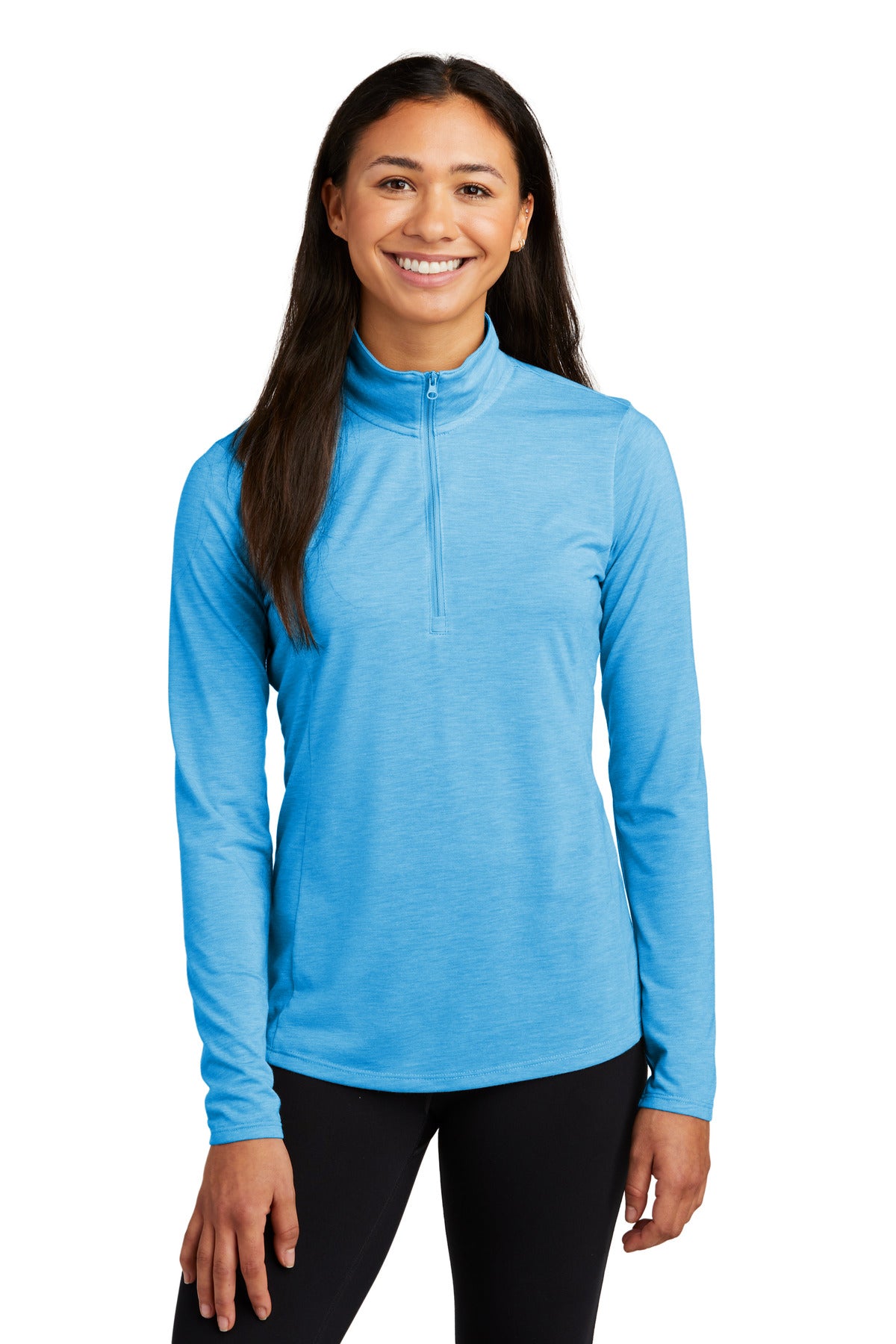 Sport-Tek  ®  Women's PosiCharge  ®  Tri-Blend Wicking 1/4-Zip Pullover. LST407