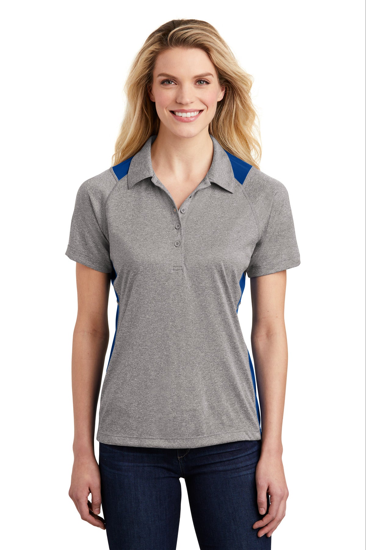 Sport-Tek ®  Women's Heather Colorblock Contender ™  Polo. LST665