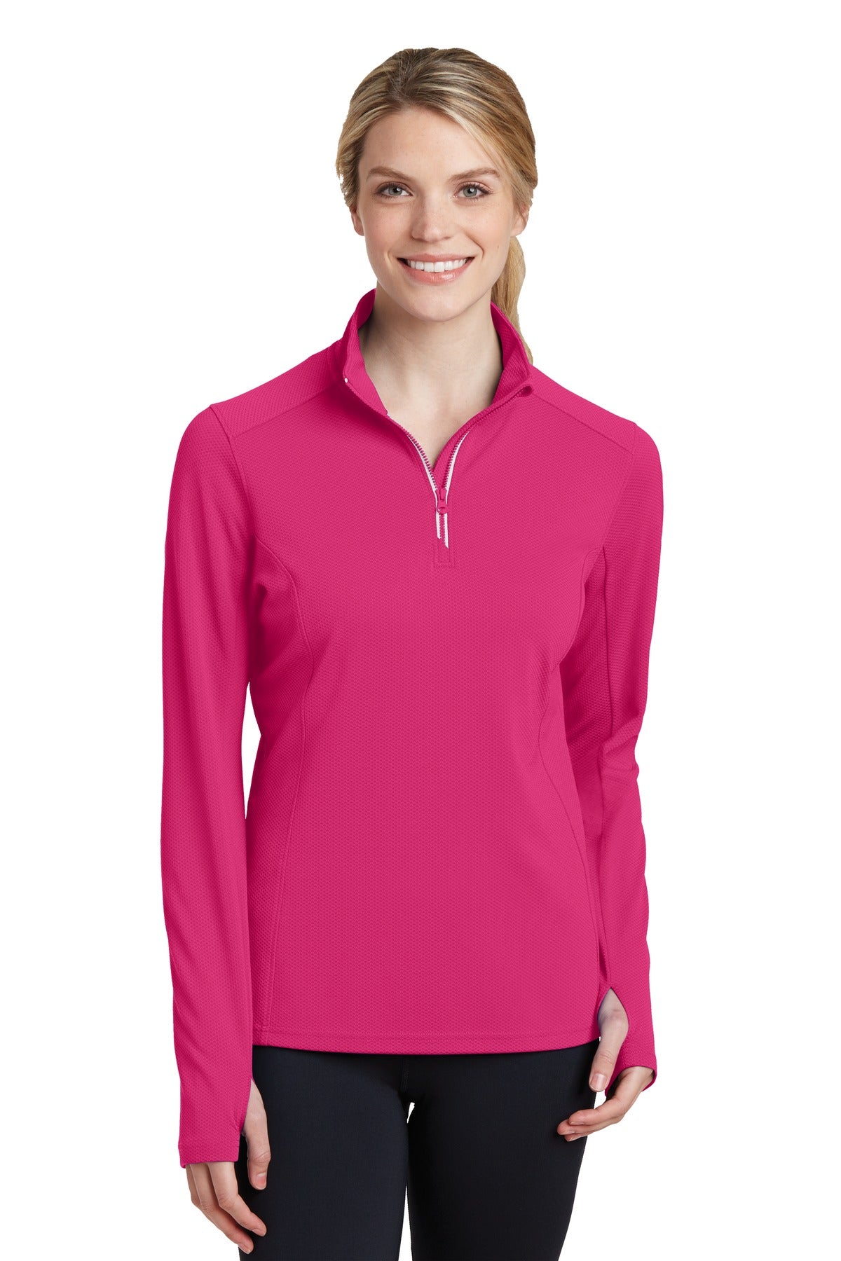 Sport-Tek ®  Women's Sport-Wick ®  Textured 1/4-Zip Pullover.  LST860
